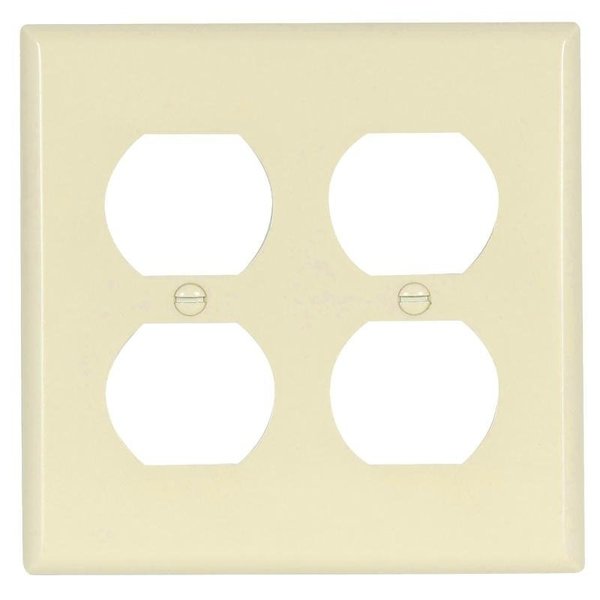 Eaton Wiring Devices Receptacle Wallplate, 412 in L, 4916 in W, 2 Gang, Thermoset, Light Almond 2150LA-BOX